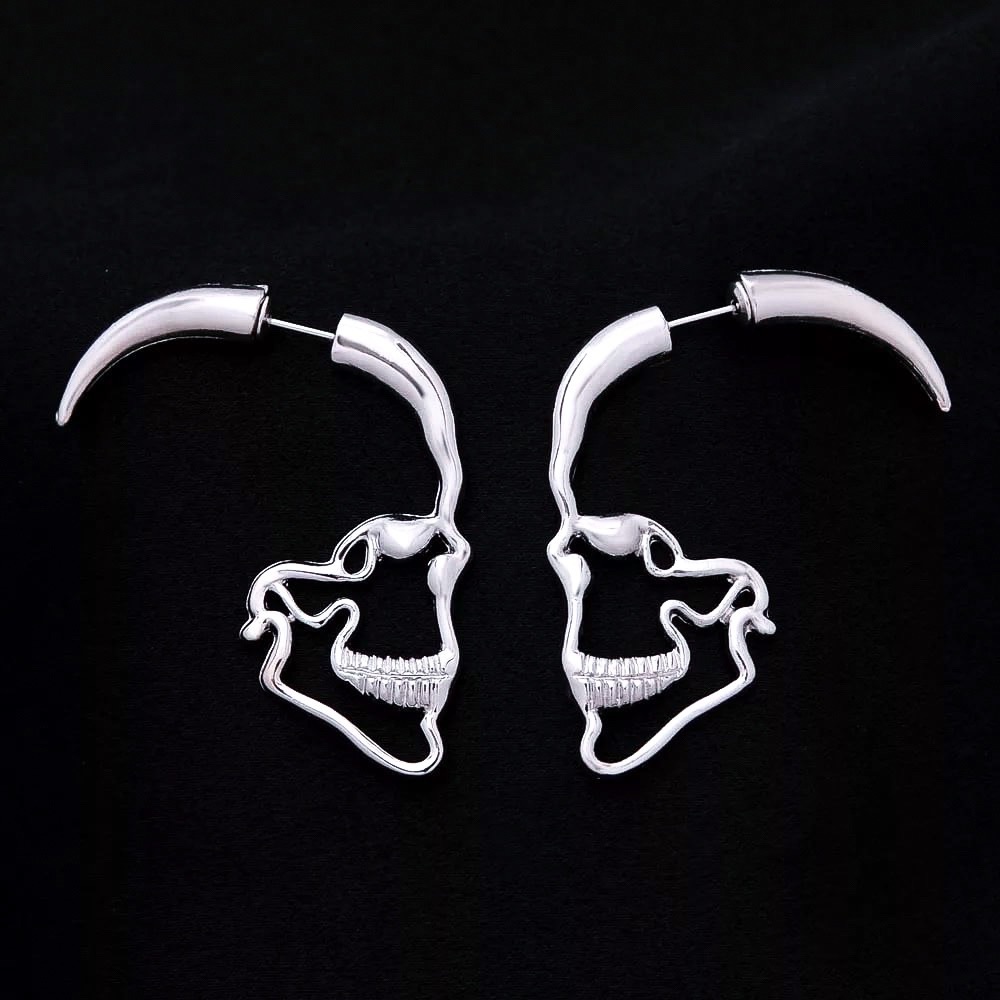 Any 2/$20!Silver Skull Earrings w/Jackets Earrings - Picture 4 of 8